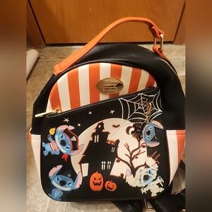 Disney Stitch Halloween Backpack - Black, Orange, and White